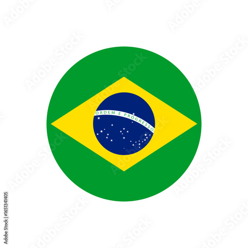 Brazil Flag Round Vector Icon