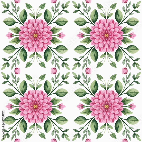 A seamless watercolor floral pattern.