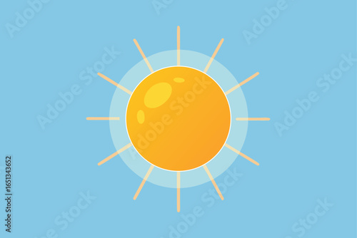 Harsh Midday Sun Vector Illustration