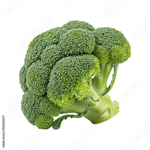 A fresh green broccoli isolated on transparent background.