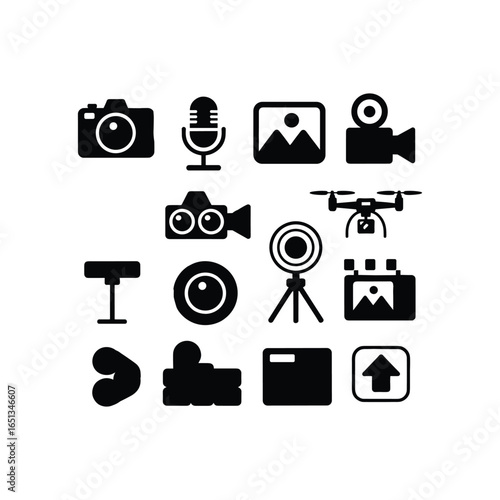 Collection of photography and videography icons