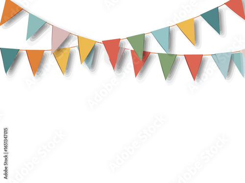 Simple bunting banner illustration at the top with open space below for event details

