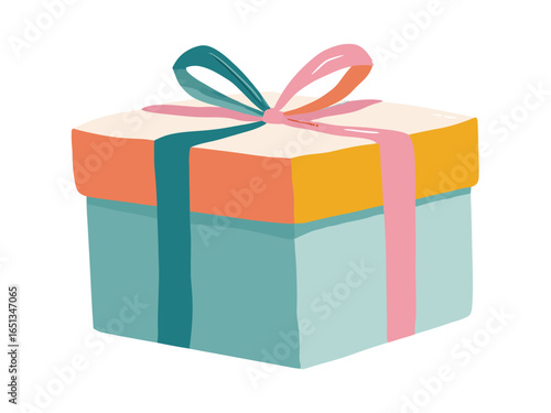 Minimal gift box illustration in the corner with ample white space for your message

