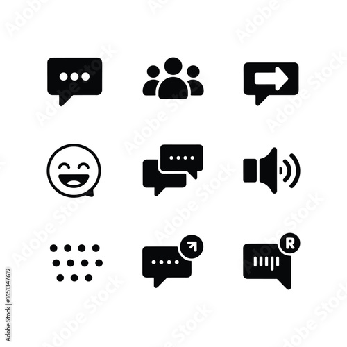 Collection of communication and social media icons