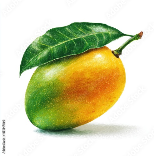 Detailed illustration of a mango (1)