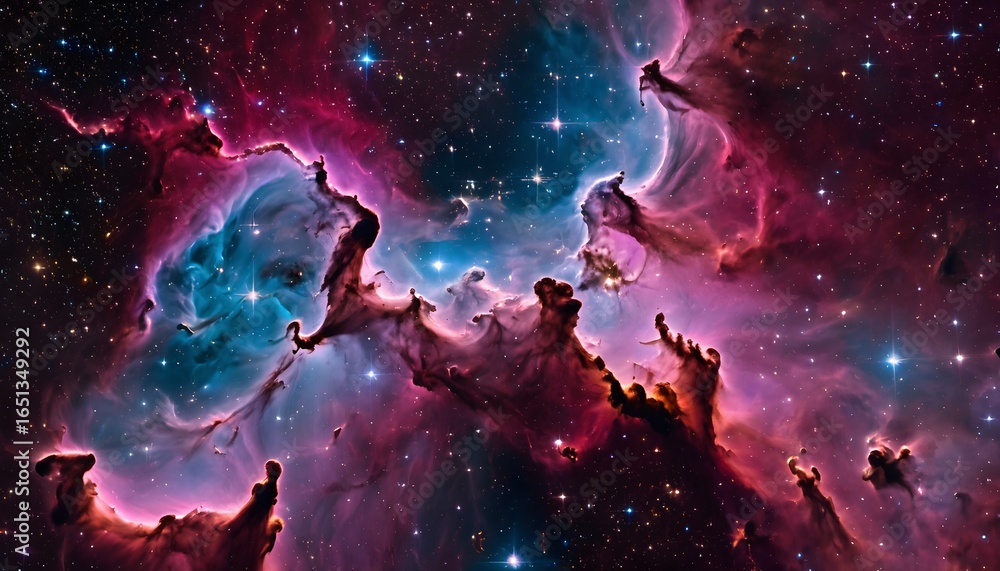 Fototapeta premium Vibrant Nebula in Deep Space