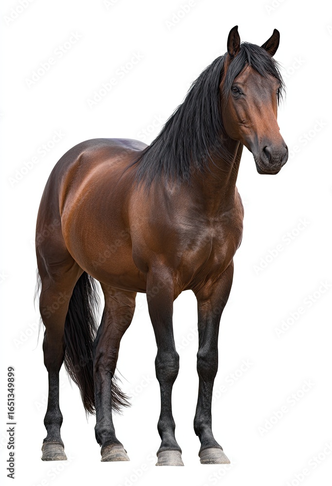 Obraz premium Brown horse, full body, isolated