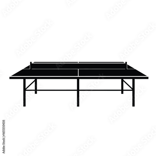 Black ping pong table with white net pingpong sport