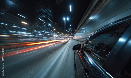 Night drive city highway