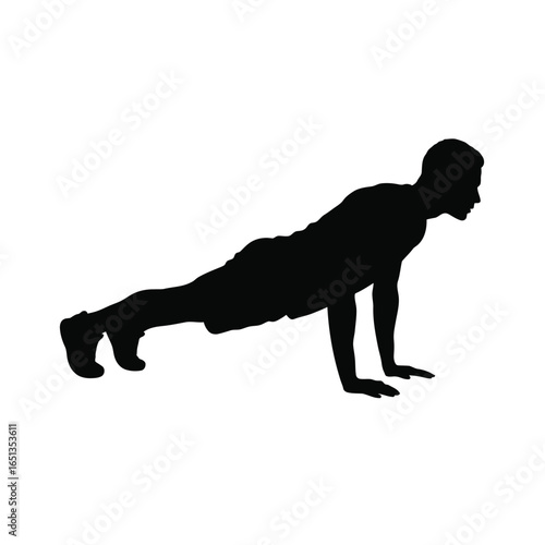 Man performing push up exercise male person
