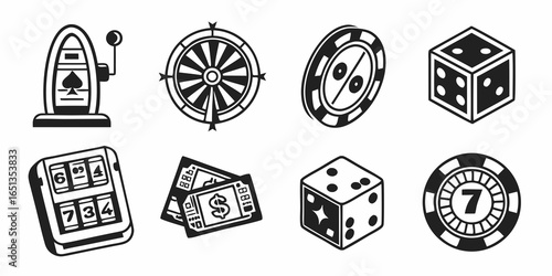 Casino gambling game icons