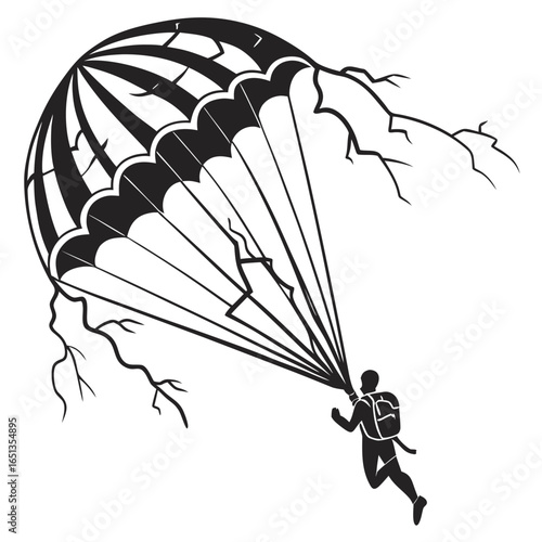 vector illustration of a parachute