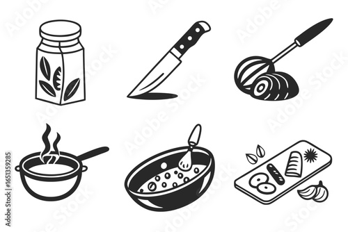 Cooking and food icons isolated