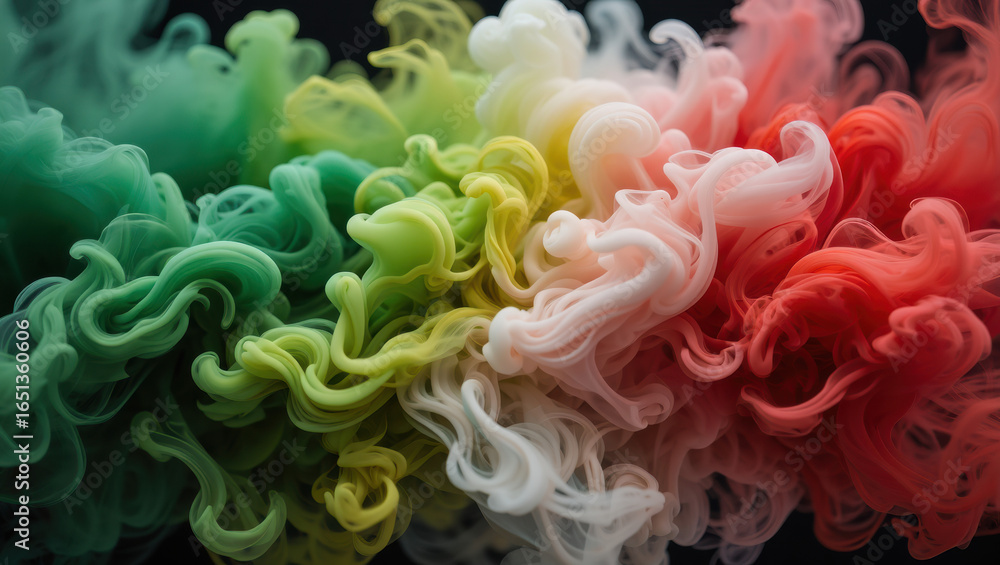 Fototapeta premium Smoky Gradient in Mexican Flag Colors