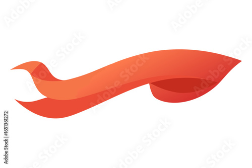 Floating Fabric Ribbon in Soft Motion Captured Midair
