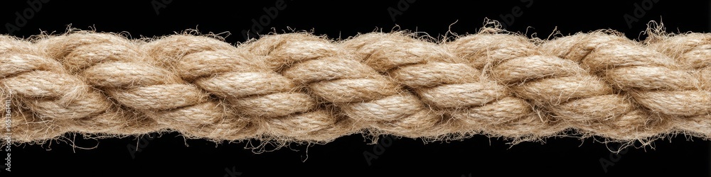 Fototapeta premium Twisted Twine Frame: Isolated Line of Natural Rope String with Textured Linen Finish