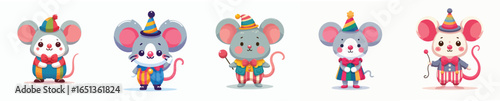 clown costume mouse vector