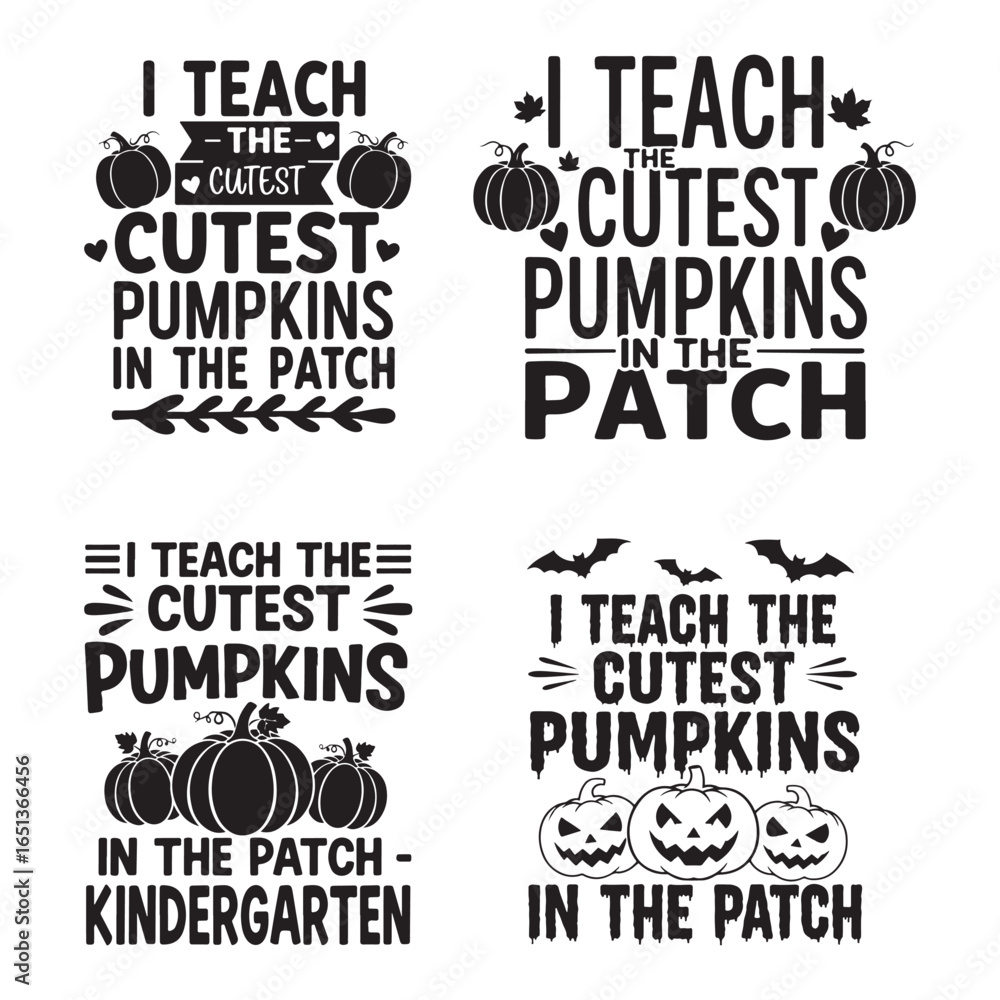 Obraz premium I Teach The Cutest Pumpkins In The Patch Harvesting Smiles and Pumpkins A Kindergarten Patch Full of Love