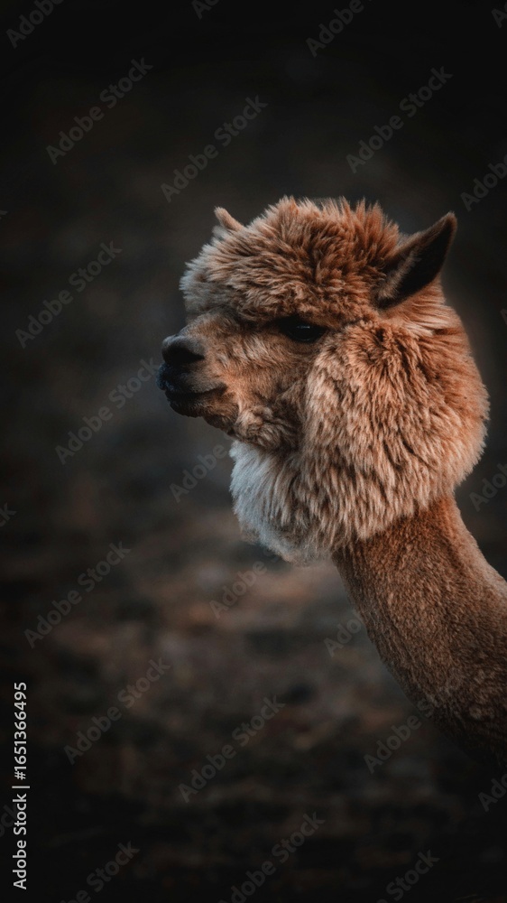 Fototapeta premium primo piano di un alpaca
