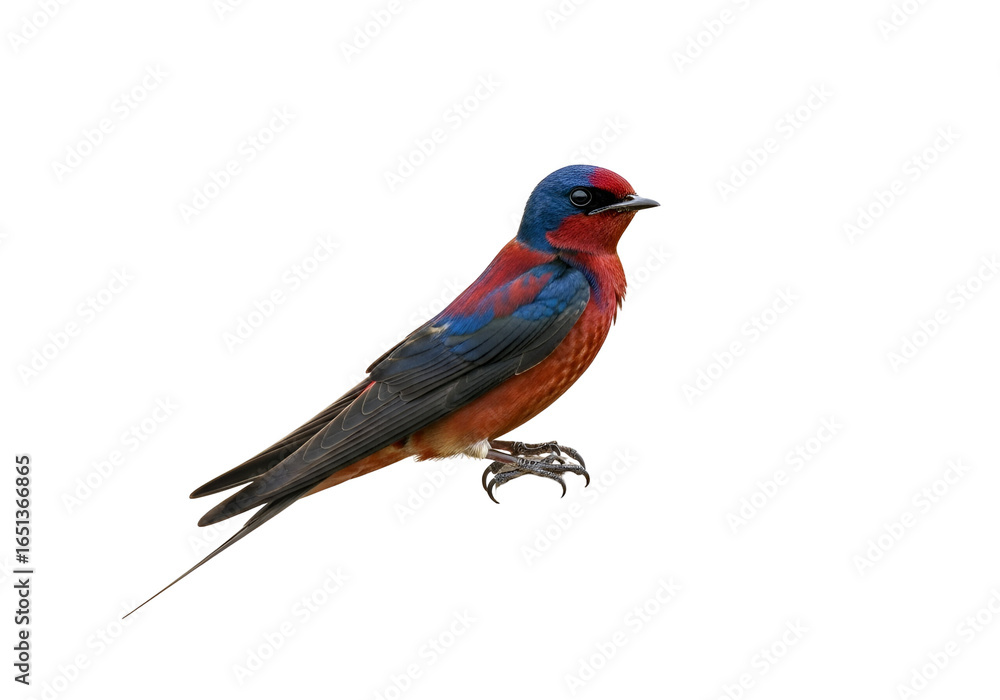 Fototapeta premium Vividly Colored Western Bluebird Isolated on a Black Background in Stunning Detail