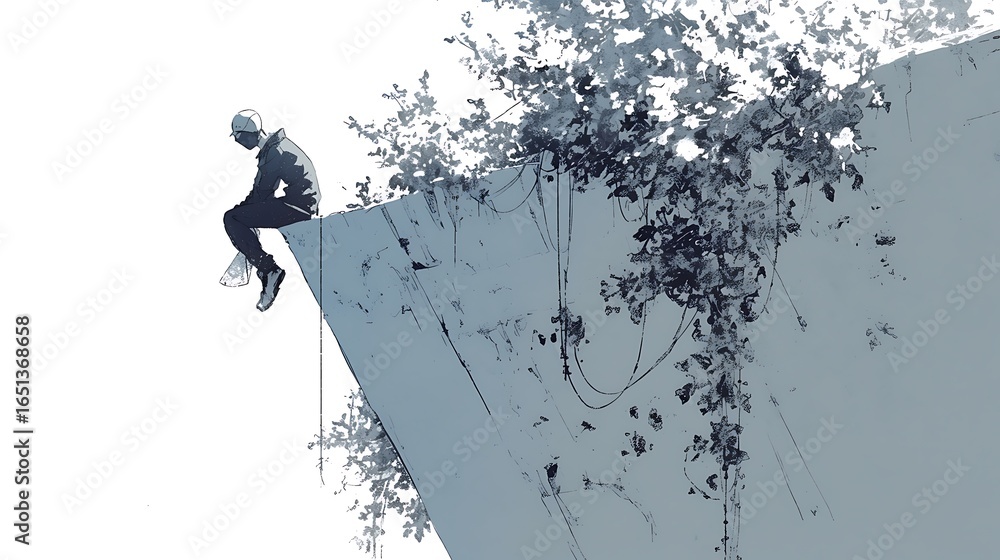 Obraz premium a man standing on a wall
