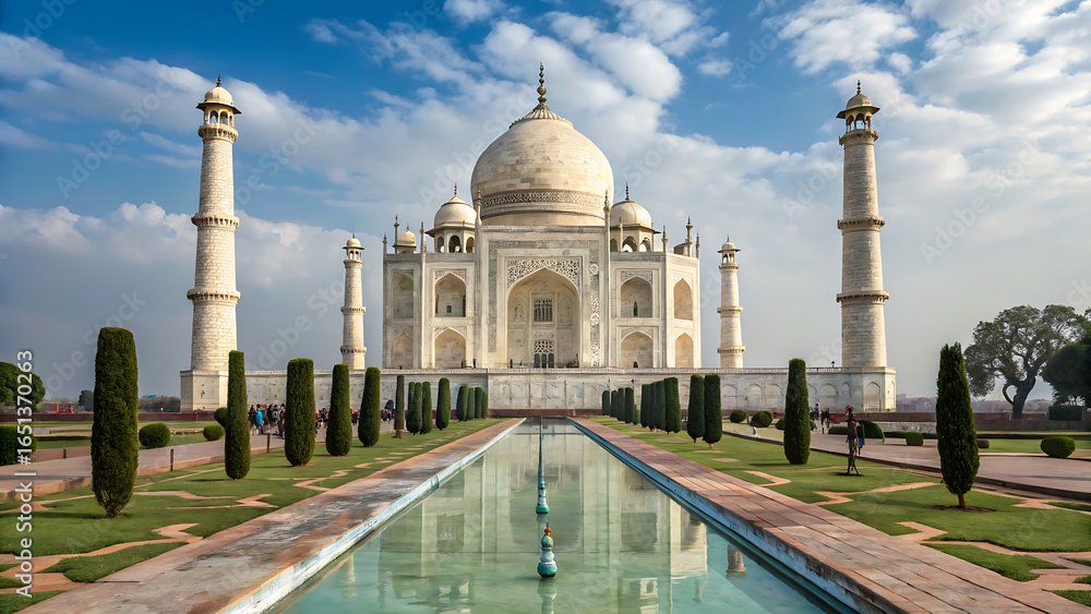Obraz premium Taj Mahal, an iconic mausoleum located in Agra