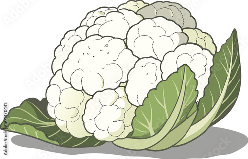 Fresh Cauliflower Head on Empty Background
