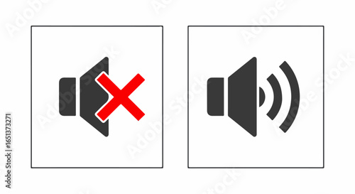 Iconographic Representation of Muted and Sound-Emitting Speaker Symbols.