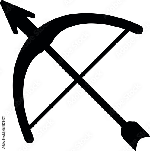 Crossbow projectile weapon flat vector icon