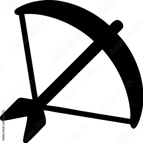 Crossbow projectile weapon flat vector icon