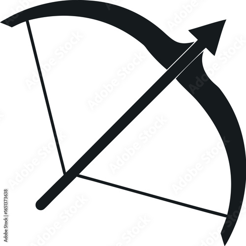 Crossbow projectile weapon flat vector icon