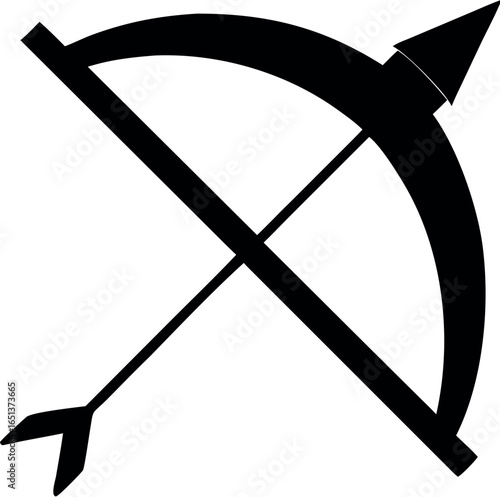 Crossbow projectile weapon flat vector icon