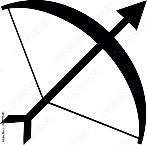 Crossbow projectile weapon flat vector icon