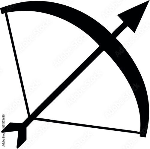 Crossbow projectile weapon flat vector icon