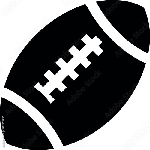 American gridiron football flat vector icon for sports 