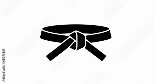 Black Martial Arts Belt Tied in a Secure Knot.