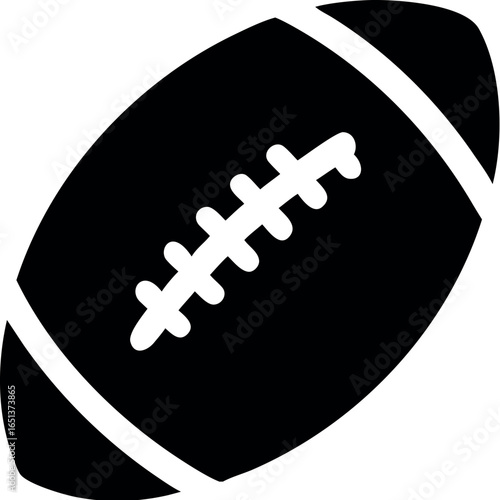 American gridiron football flat vector icon for sports 