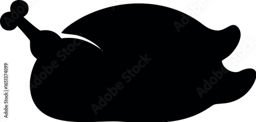Whole chicken / turkey flat vector icon 