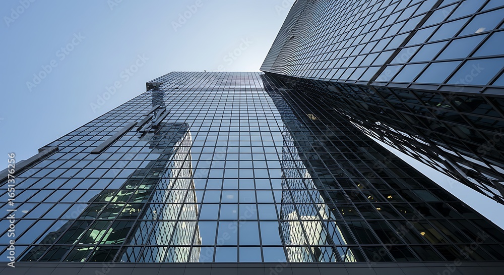 Fototapeta premium Modern Skyscrapers Reflecting the Sky