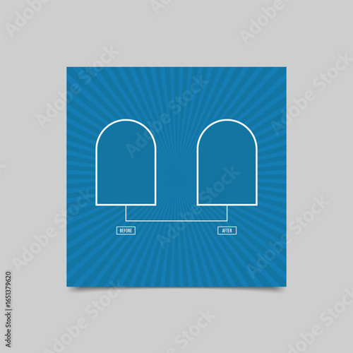 Creative Before and after gradient background.easy compare evidence badges for marketing and Two team vector templates.
