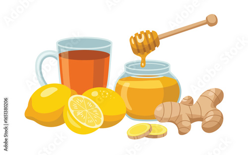 Refreshing honey lemon ginger drink for health and wellness