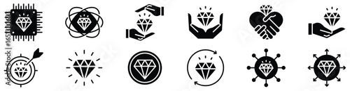 Growth, Purpose, and Success Icons for Business Concept