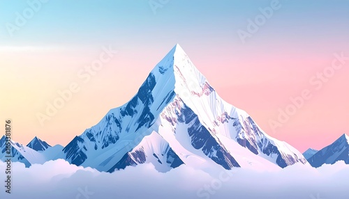 Majestic Snow Peak Sunrise Landscape.