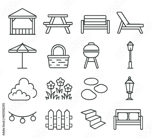 Icon set featuring microphone headset chat camera controller monitor speaker wifi symbols