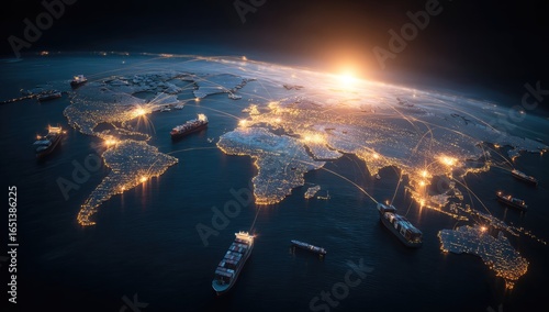 Global network of trade routes