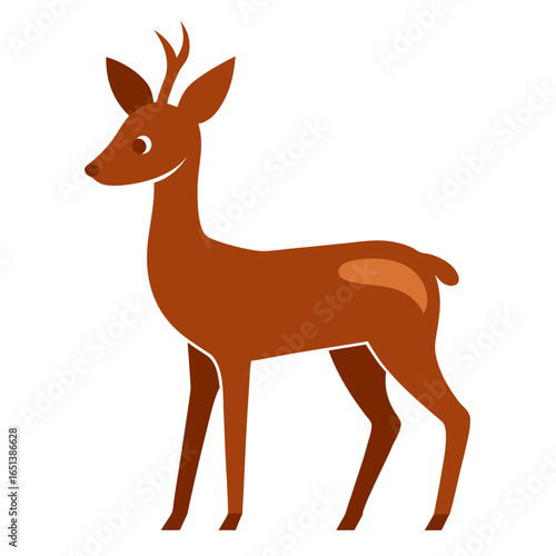 Roe Deer vector on white background