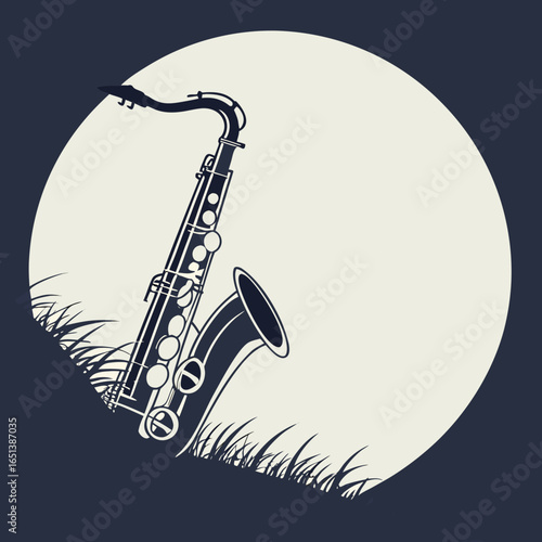 saxophone on a black background