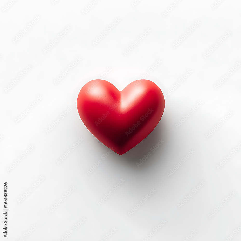 Simple Red Heart on White Background Simple Red Heart on White Background