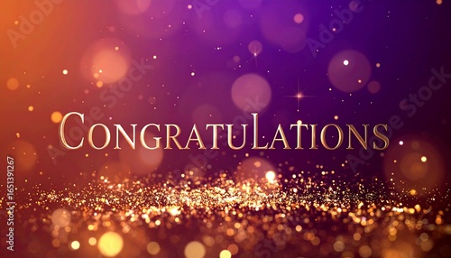 Golden Congratulations Sparkle Background.