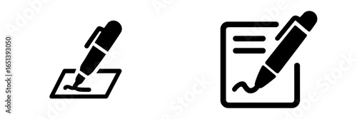 Vector illustration of a pen writing on paper for creative projects